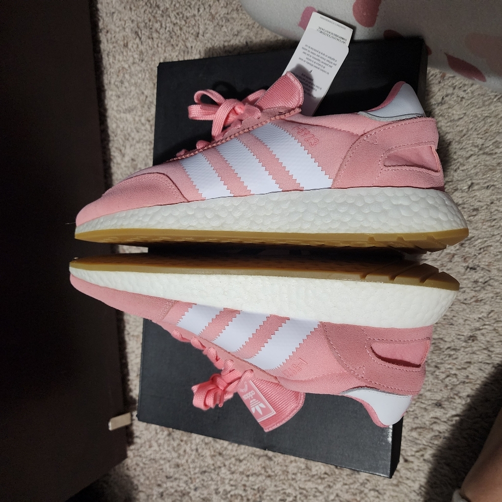 Baby pink Adidas shoes